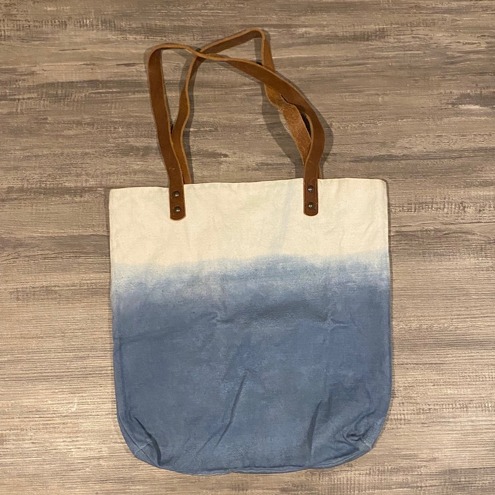 Canvas with leather strap bag